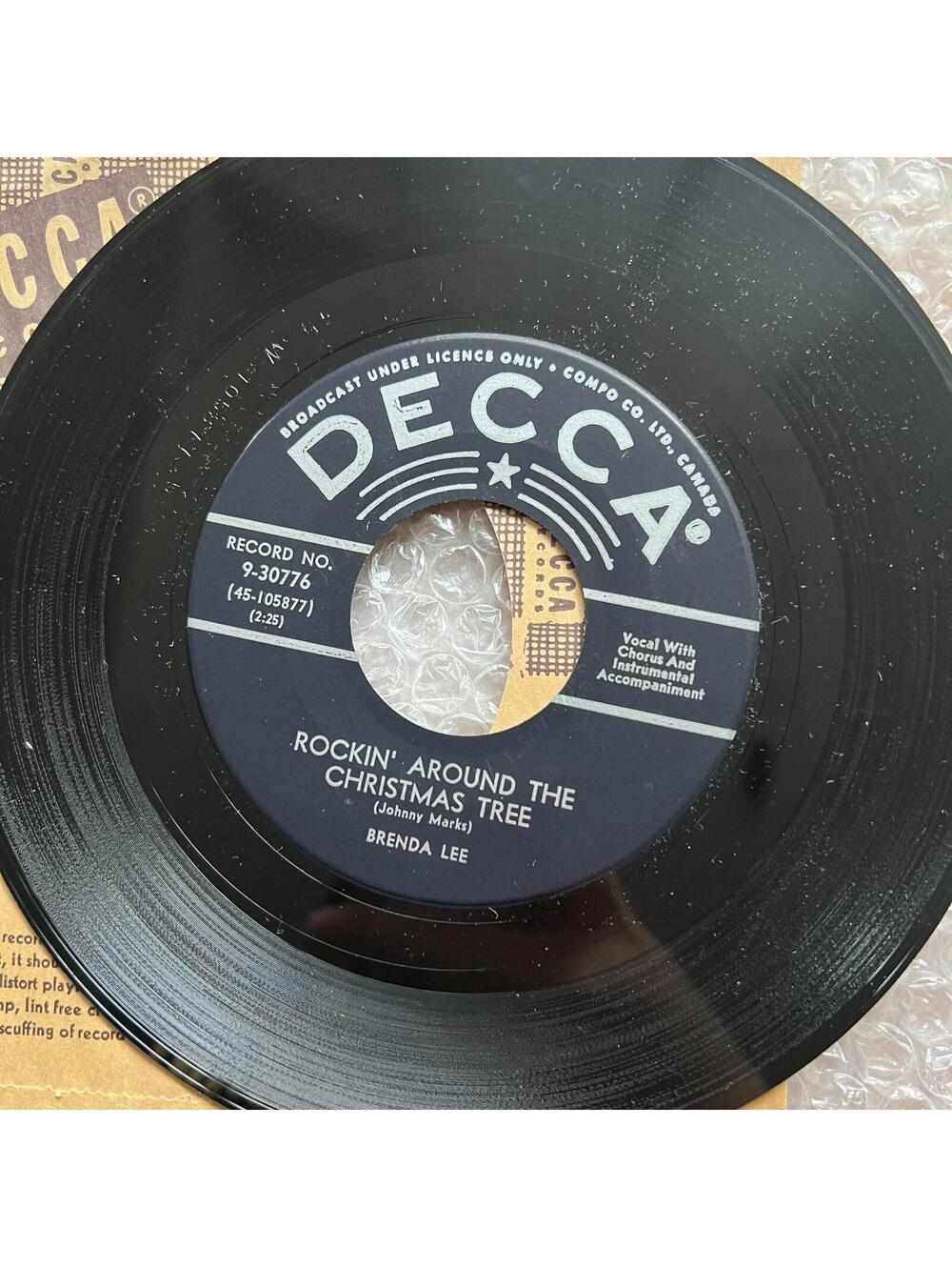 Brenda Lee – Rockin' Around The Christmas Tree 45rpm 7' Vinyl Record R86